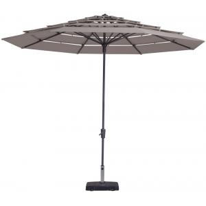 Afbeelding Madison parasol Syros Open Air rond 350 cm taupe door Tuinexpress.nl